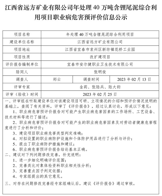 江西省遠(yuǎn)方礦業(yè)有限公司年處理40萬(wàn)噸含鋰尾泥綜合利用項(xiàng)目職業(yè)病危害預(yù)評(píng)價(jià)信息公示.jpg